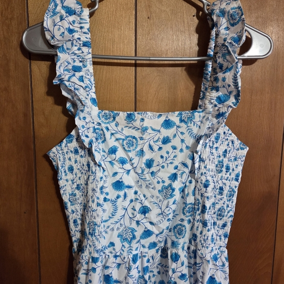 Draper James Ladies Ruffle Sleeve Dress Size XS Blue Paisely - Picture 4 of 6